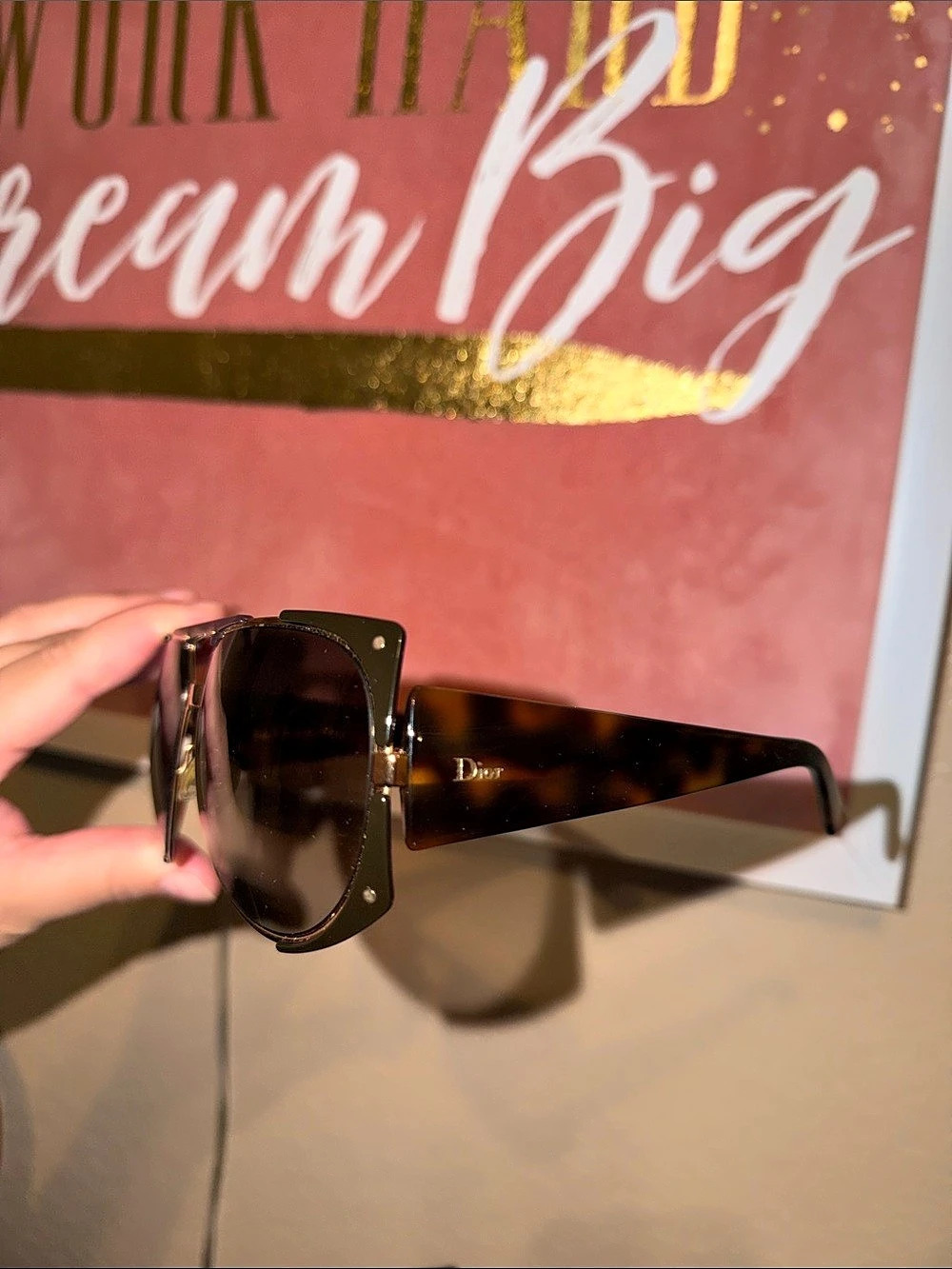 Dior Oversized Sunglasses in Brown & gold